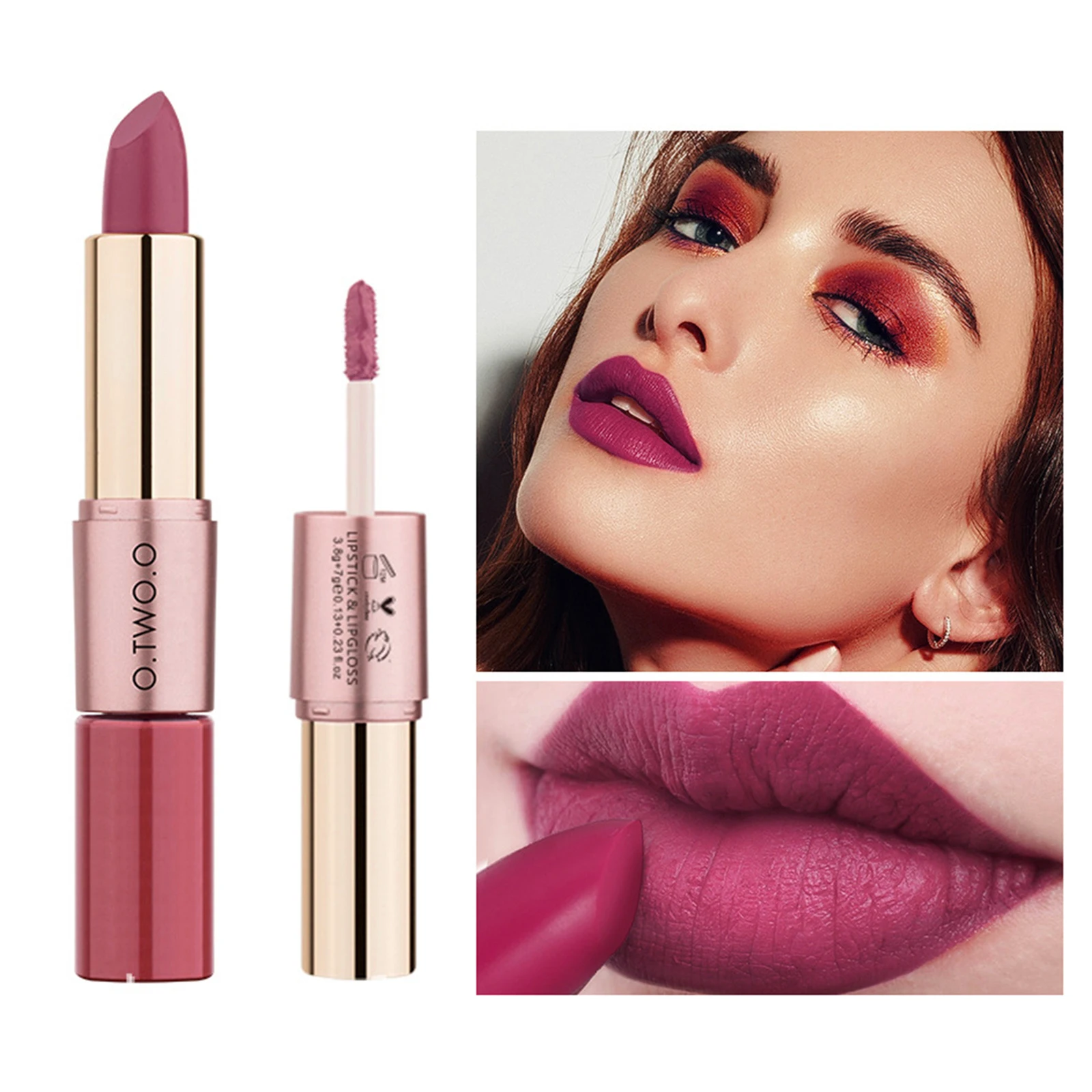 

Компактная водостойкая матовая губная помада 2 в 1, блеск для губ, стойкий блеск для губ