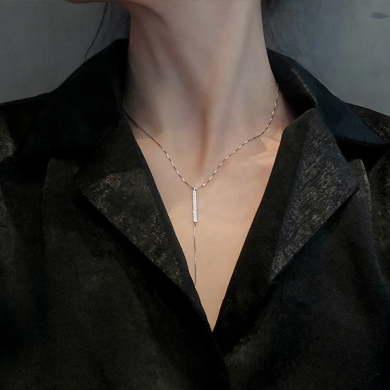 Милое ожерелье из стерлингового серебра 925 пробы простой геометрический кулон