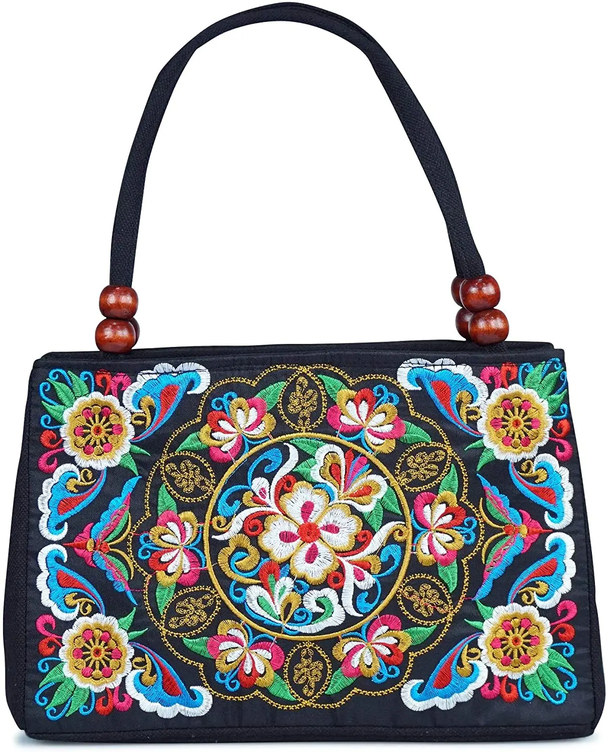 

Double Sided Embroidery Totes Bag Travel Beach Bag Vintage Embroidery Ethnic Shoulder Bags