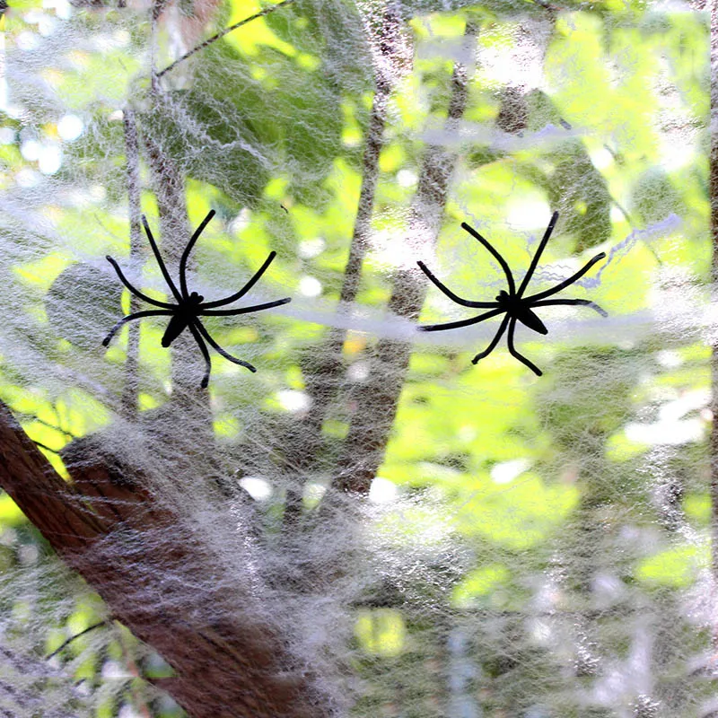 Halloween horror party scene props a variety of colors elastic spider web bar haunted house decoration layout | Дом и сад