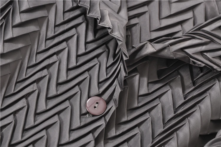 

HOT SELLING fashion fringed Three-dimensional pleated lapel solid Single-breasted coat IN STOCK