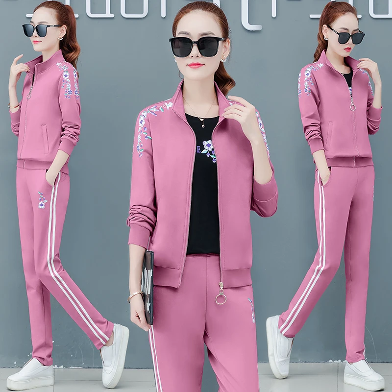 Женские спортивные костюмы толстовки топы спортивный костюм комплект из 3