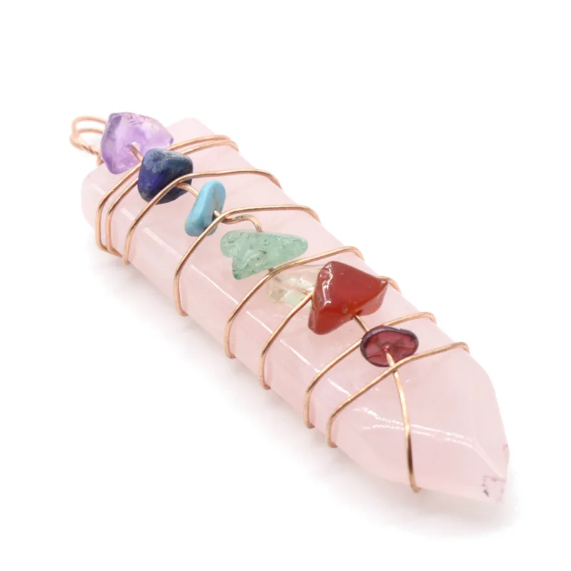 

Jade Crystal Arrow Shape Seven Chakra Crystal Pendant DIY Jewelry Accessories Yoga Meditation Ornaments