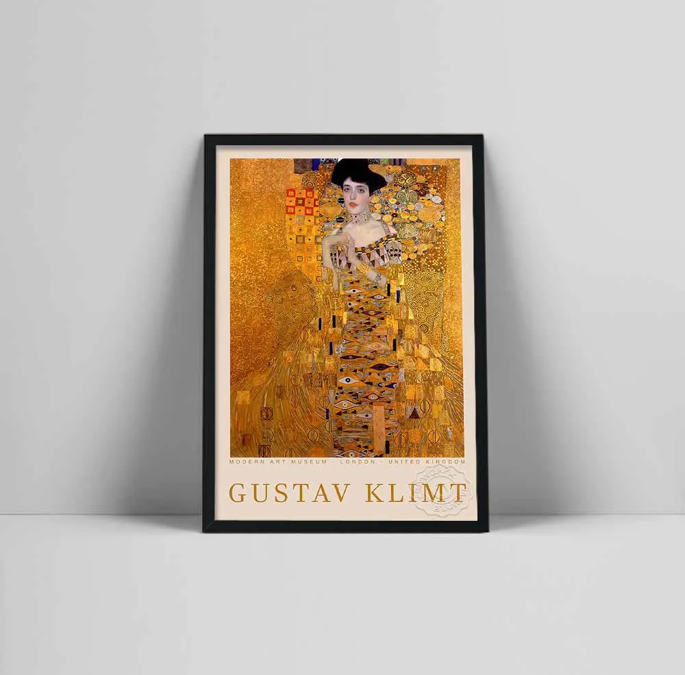 

Artist Gustav Klimt London Modern Art Exhibition Abstract Oil Painting Print Poster Canvas Painting Wall Pictures Living Room