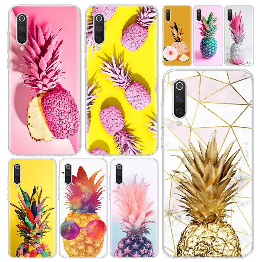 Фото Чехол для телефона с желтым ананасом и розовыми фруктами Xiaomi Poco X3 NFC M3 F3 F2 F1 Mi Note 10
