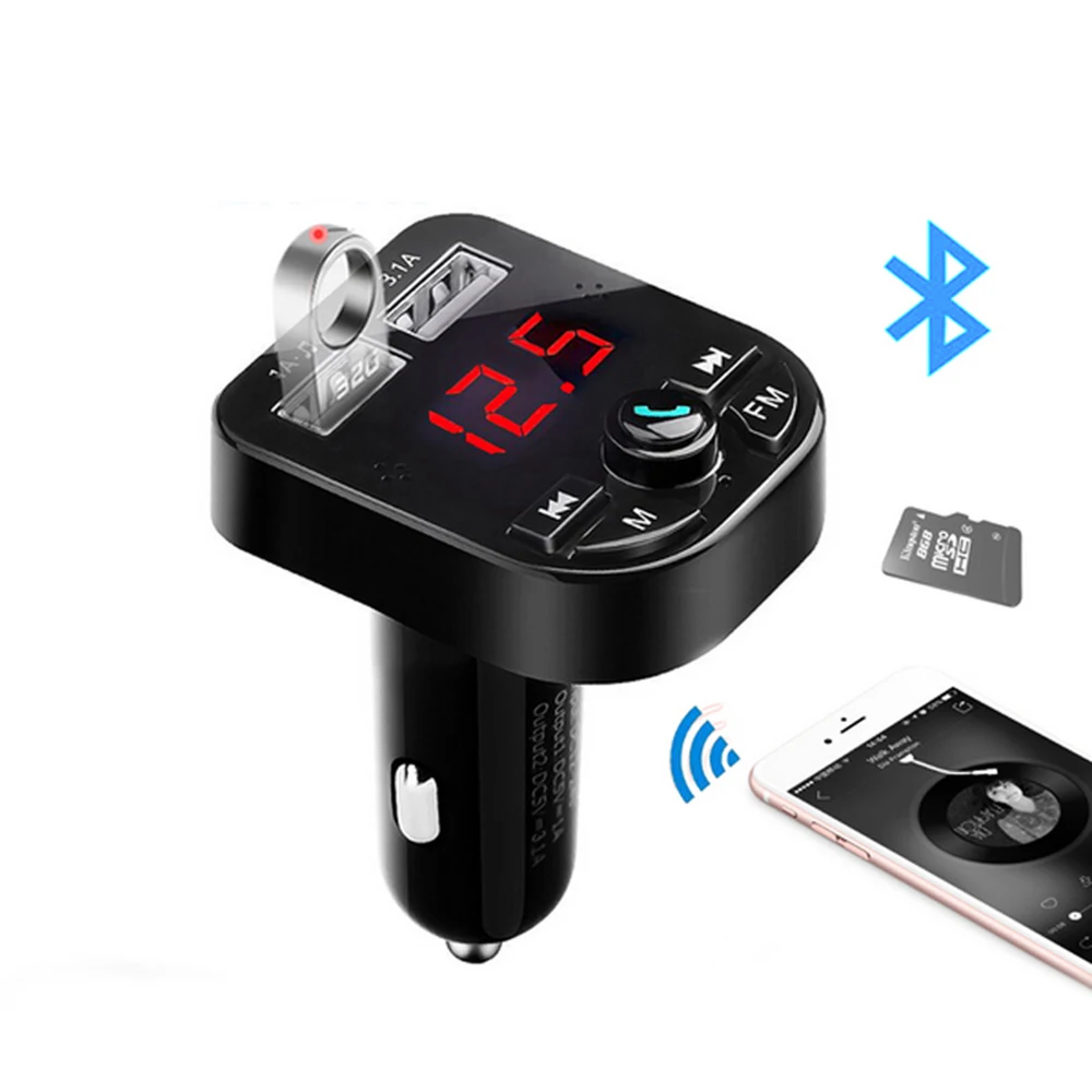 Car Kit 2.1A Accessories Handsfree Receiver Wireless Bluetooth Transmitter LCD MP3 Player USB Charger | Автомобили и мотоциклы