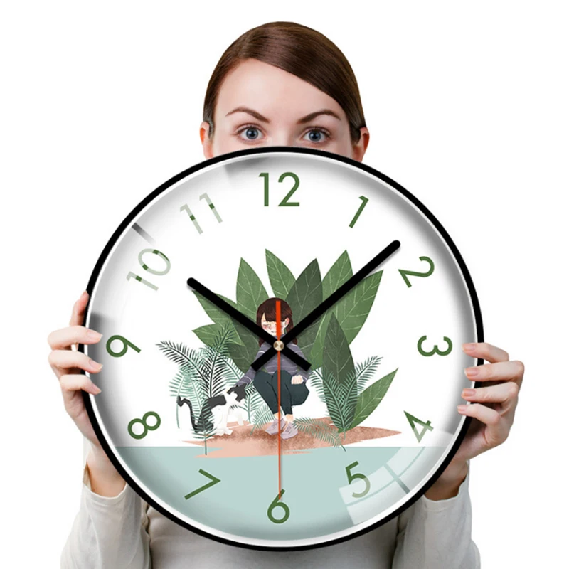 Милые дизайнерские металлические настенные часы в скандинавском стиле