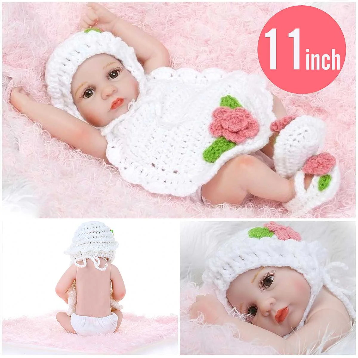 

28cm Mini Baby Reborn Dolls Toys Girls Vinyl Sleeping Accompany Doll Reborn Baby Doll Kids Christmas Birthday Gift Toys
