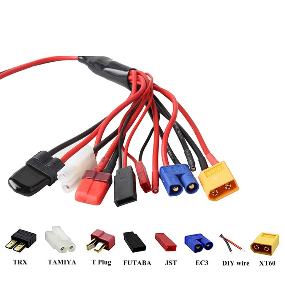 8 в 1 комплект зарядных кабелей B6 LiPo JST XT60 EC3 FUTABA TAMIYA T TRX Plug набор проводов для