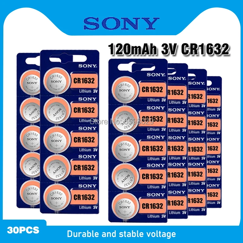 30 шт. Литиевые Батарейки для пульта дистанционного управления SONY CR1632|Часовые