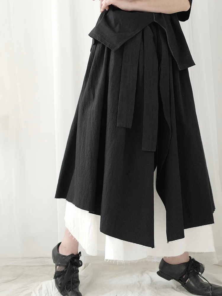 Dark Yamamoto Style half-length Skirt woman Chinese style personality Irregular Design Feeling Minority double-layer show thin s