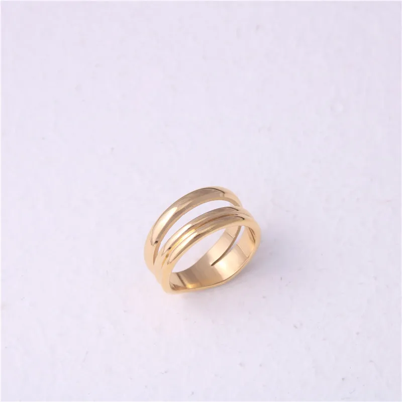 

Trendy New Personality Index Finger Ring Simple Temperament Double layer Geometric Ring Creative Precious Jewelry For Women