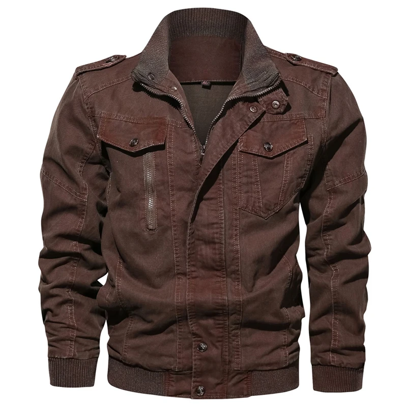 BLKG военная куртка мужская осенняя джинсовая ветровка пальто из чистого хлопка