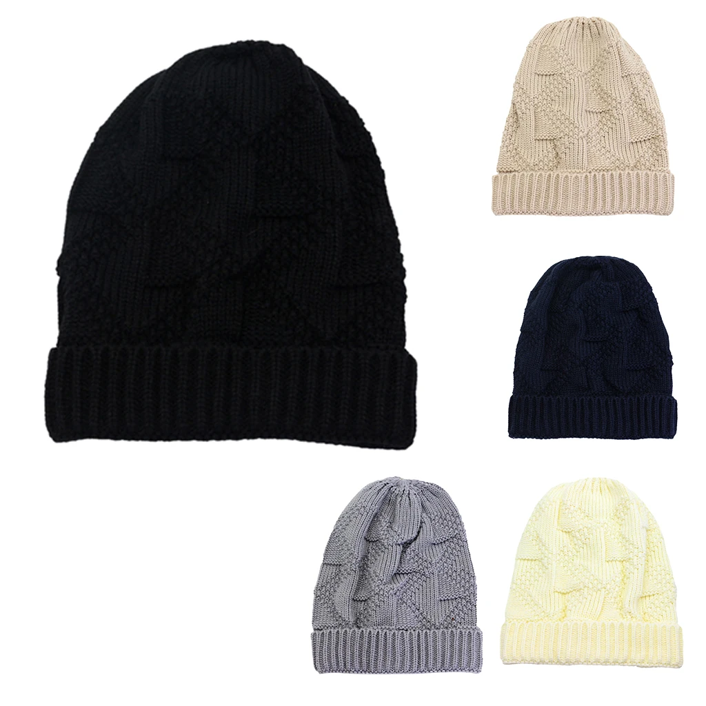 Зимняя теплая стильная мягкая Вязаная Шапка-бини с напуском эластичная в стиле