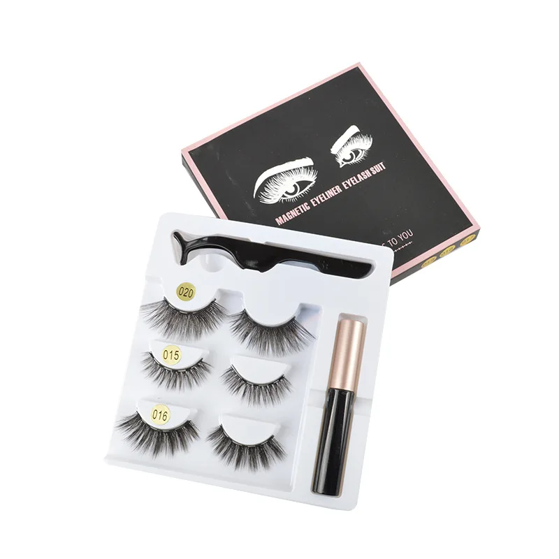 LIYATTON Magnetic Liquid Eyeliner Eye lashes Kit Magnet 3D Eyelashes Natural Curler Reusable False Eyelash | Красота и здоровье