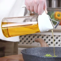 yomdid transparent glass oil bottle automatic opening vegetable oil pot creative seasoning storage bottle practical kitchen tool
