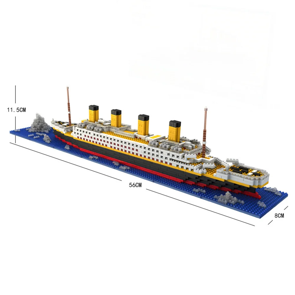 

DIY Titanic Ship Model Building Block Set Micro Toys Educational Toy For Adults and Children 1860Pcs
