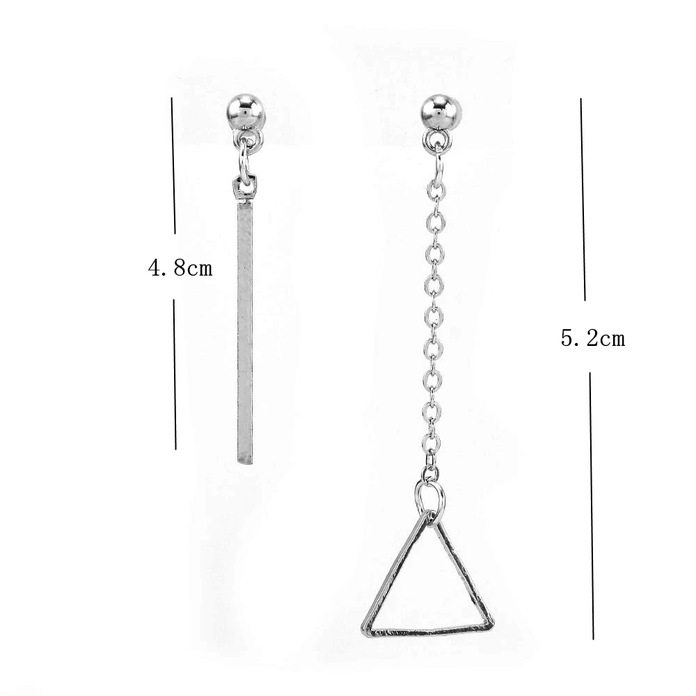 

New Triangle Long Crystal Tassel Drop Dangle Earrings for Women Punk Wedding Drop Earing Fashion Costume Jewelry for Women Cute