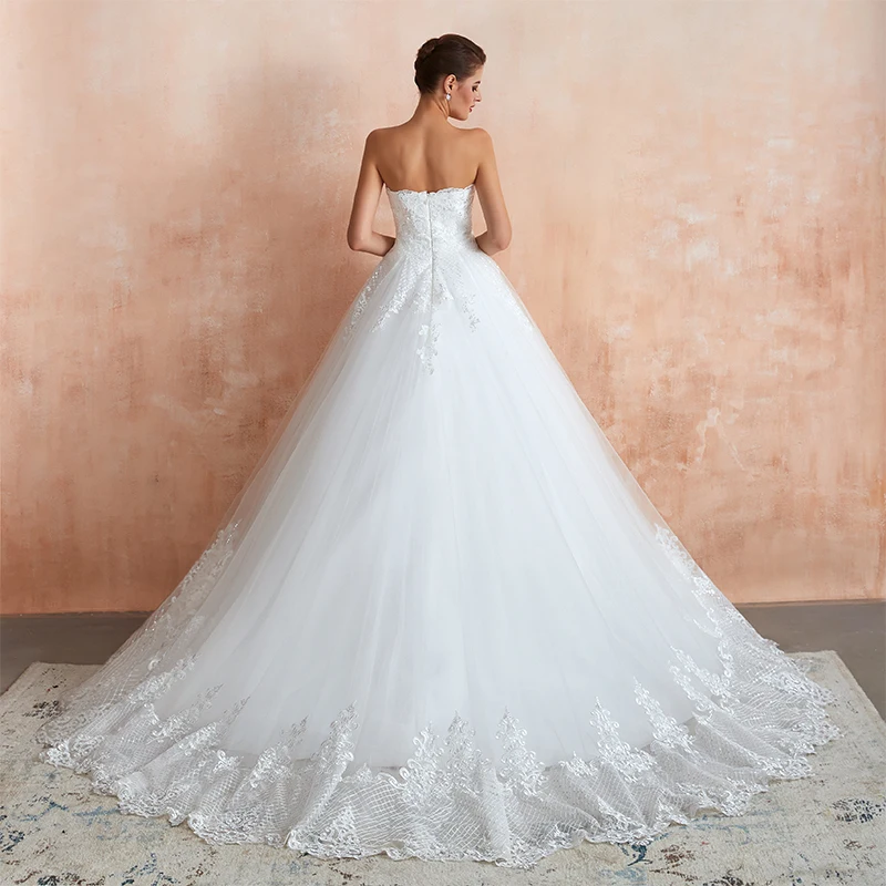 Luxury Wedding Dresses Vintage Lace Bling Sequins White Ivory Sweetheart Bridal Dress vestido de novia 2019 New | Свадьбы и