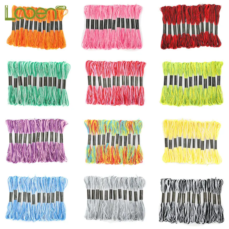 12 шт./лот нить для вышивки крестиком красящие нитки рукоделия плетеные браслеты