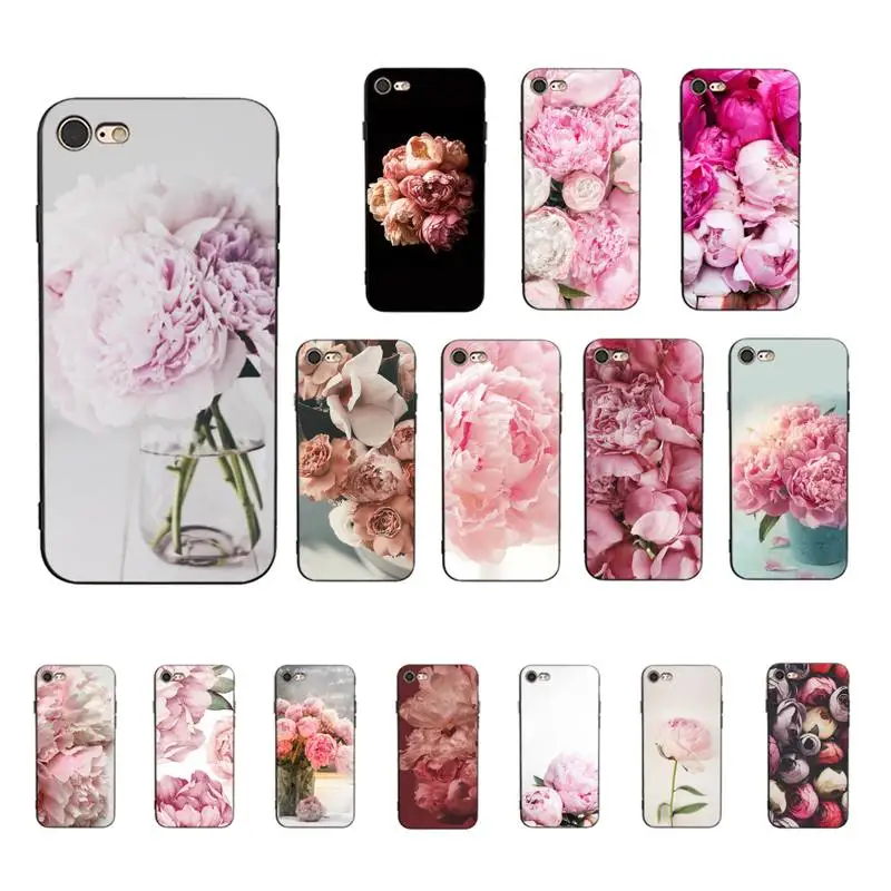 

MaiYaCa Peony Flower Phone Case for iPhone 11 12 pro XS MAX 8 7 6 6S Plus X 5S SE 2020 XR cover