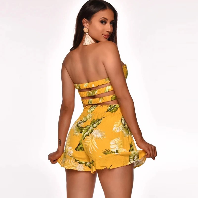 Женский пляжный костюм с открытыми плечами и открытой спиной Nattemaid Летний