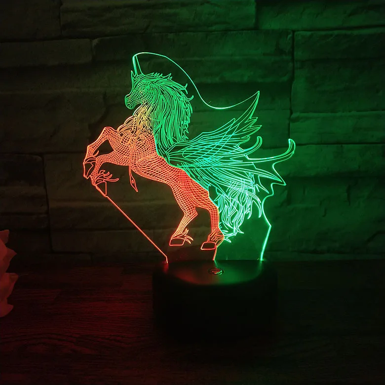 

Colorful Unicorn 3d Lamp USB led Night Light Table Lamp Touch Switch for Kids Gift Bedroom Decor