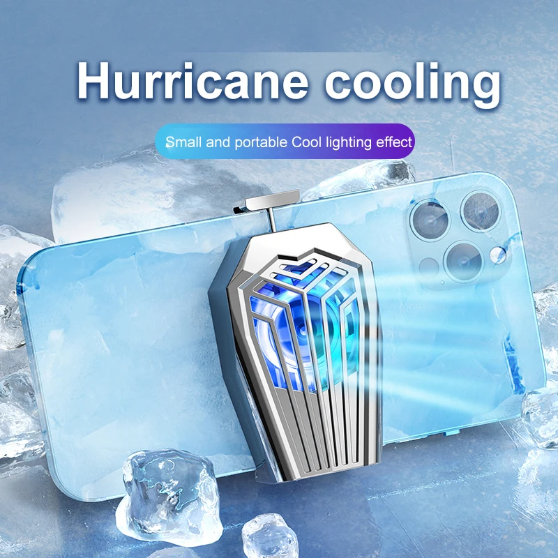 

2021 New L05 Mobile Phone Radiator Cooling Fan Universal Hurricane Physically Cools Radiators For 4-6.7 Inches Mobile Phones