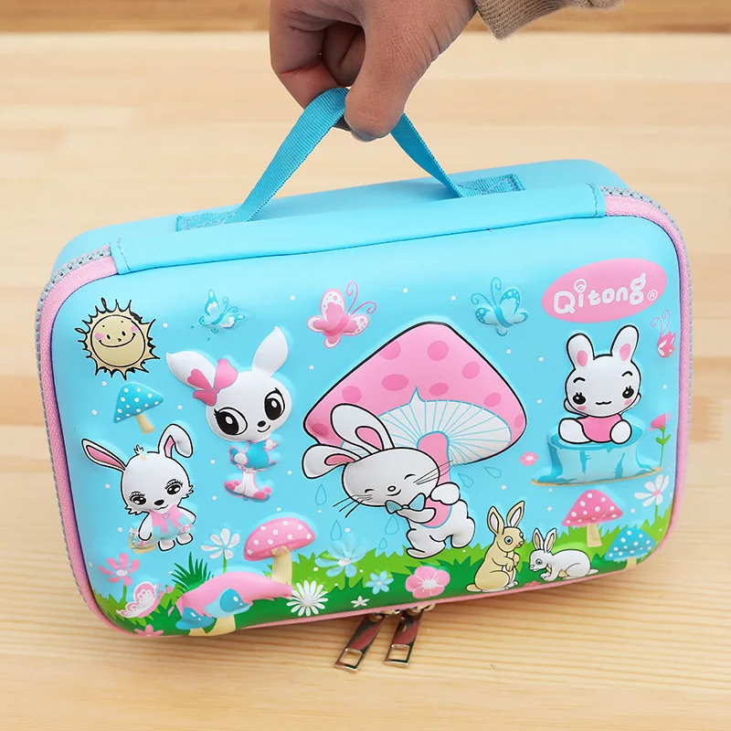 Kawaii школьный пенал для девочек и мальчиков, милый 3D Пенал для ручек, большой пенал с замком EVA, пенальти, канцелярские товары, большой мешочек