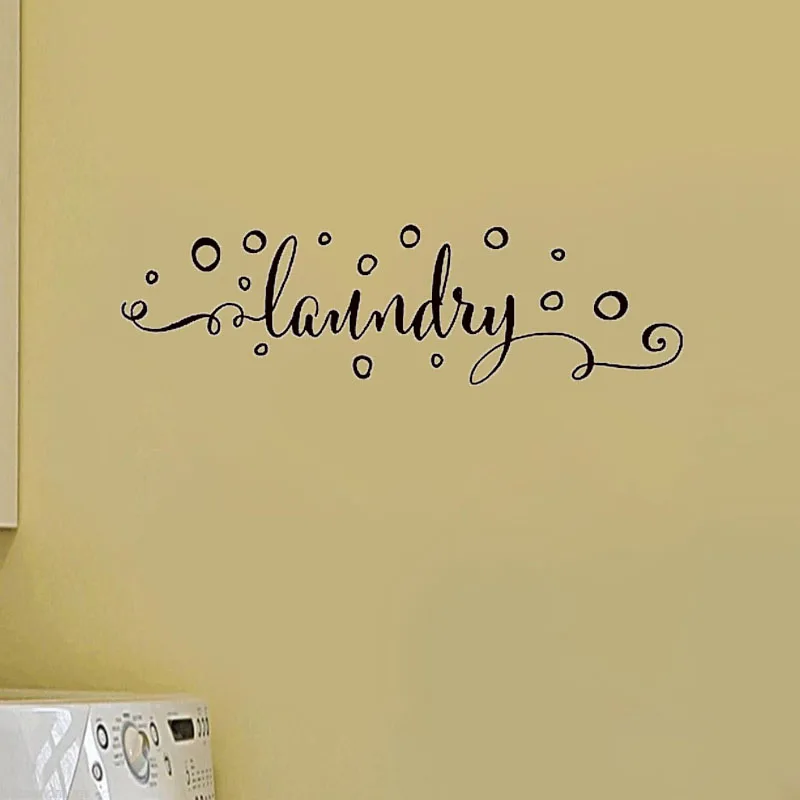 Laundry Room Wall Sticker Decoration Art Murals Vinyl Sign With Bubbles Decals For Home Wash Wallpaper | Дом и сад