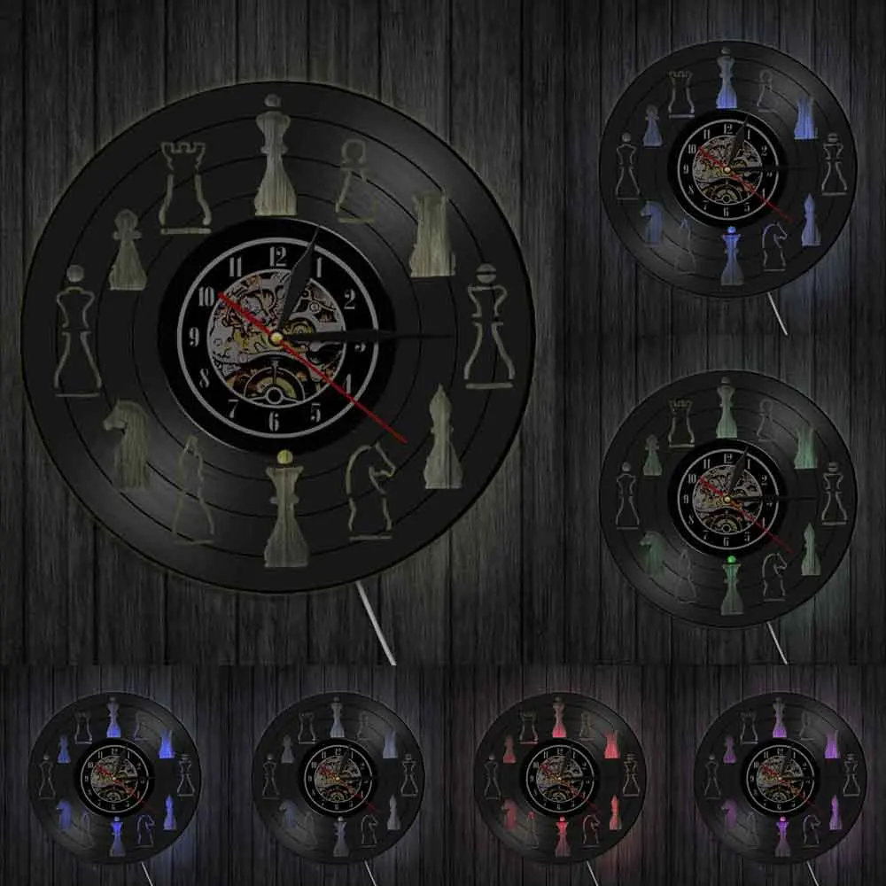 Шахматная фигура настенные часы творческие шахматы клуб виниловых пластинок