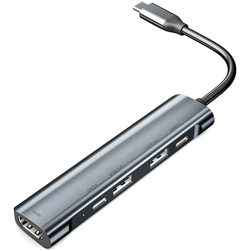 

Type C Hub Aluminum 5 in 1 USB C Hub with Dual Type-C 4K HDMI Adapter PD 60W Charging USB 3.0/USB 2.0 Ports for M acBook