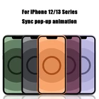 Роскошный кожаный чехол для iPhone13 12 Pro Max Mini с оригинальным выдвижным окошком с анимацией для Magsafing, чехол для зарядки 13 Pro Max