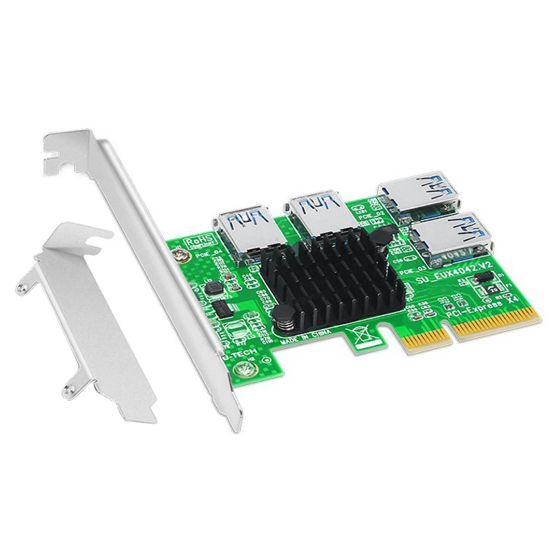 

PCI-E to PCI-E Adapter One for Four PCI-E X4 Graphics Interface to 4XUSB Interface Expansion Card for BTC Mining