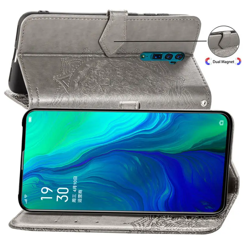 Кожаный чехол книжка для OPPO F11 Pro A9 A5 2020 A52 Reno 3 2 Z K1 A1K A7 F9 F15 Realme X2 5 6 X50 C2 роскошный