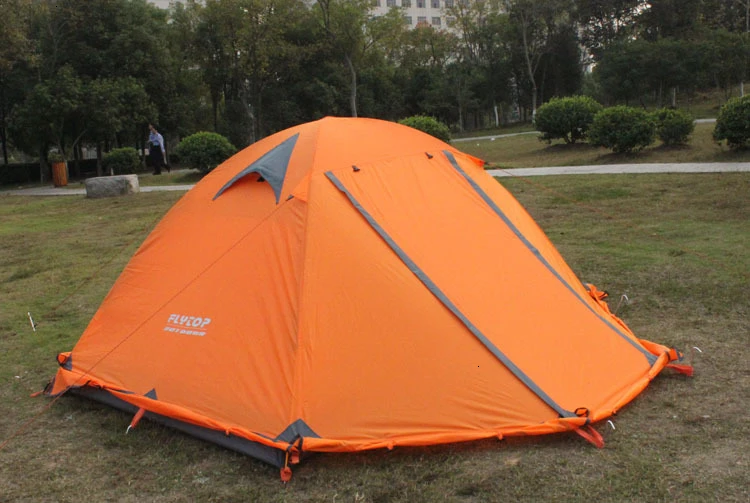 FLYTOP раздельный двухслойный зимний туристический тент 2-4 человека 4 сезона непромокаемый Открытый Семейный кемпинговый тент с алюминиевым полюсом