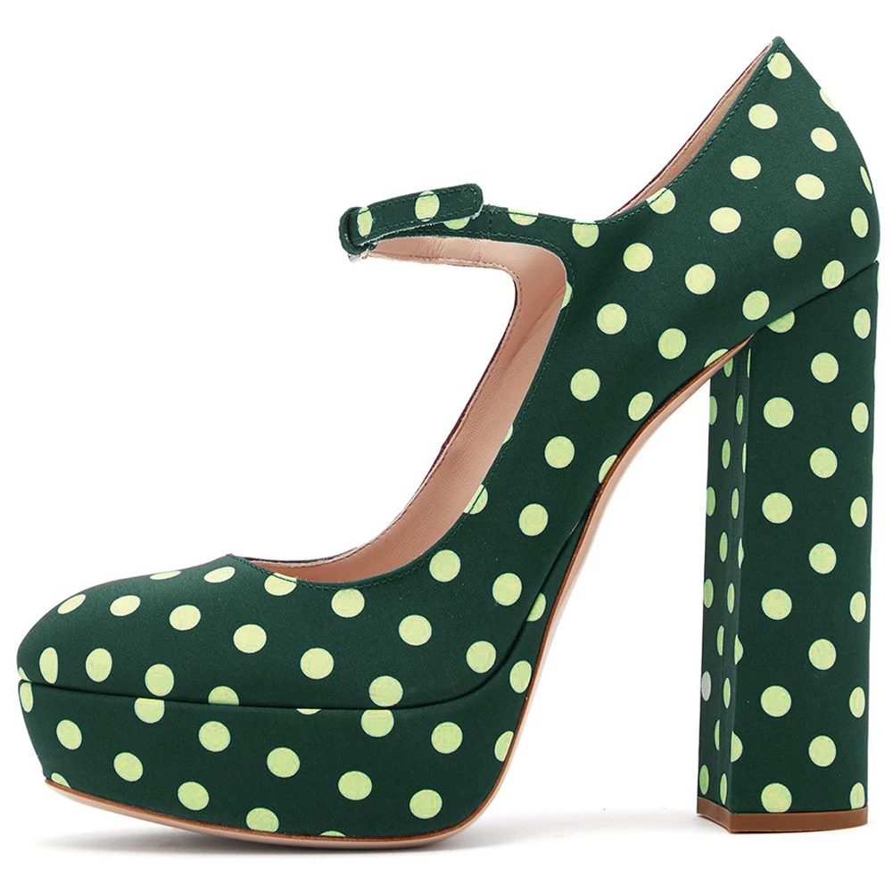 Женские вечерние туфли-лодочки на платформе и высоком массивном каблуке | Обувь