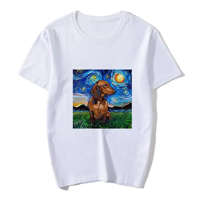 

ZOGANKIN Dachshund Funny T Shirt Women Harajuku Cute Dog and Cat Summer New Fashion T-shirt Girls Cotton Tshirt Tops