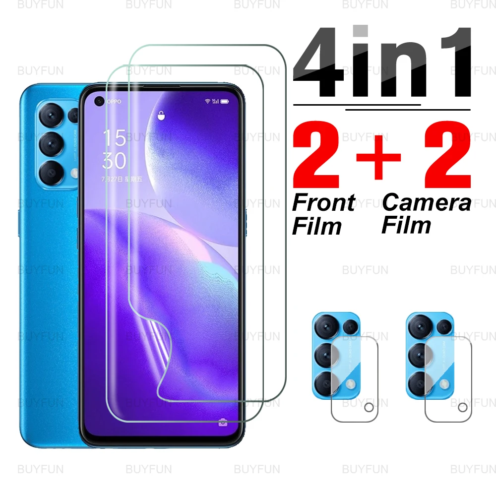 

4in1 Camera Film For Oppo Reno5 5G 6.43'' Front Hydrogel Film for oppo reno5 lite reno5 Pro Plus reno5 F safety protective film