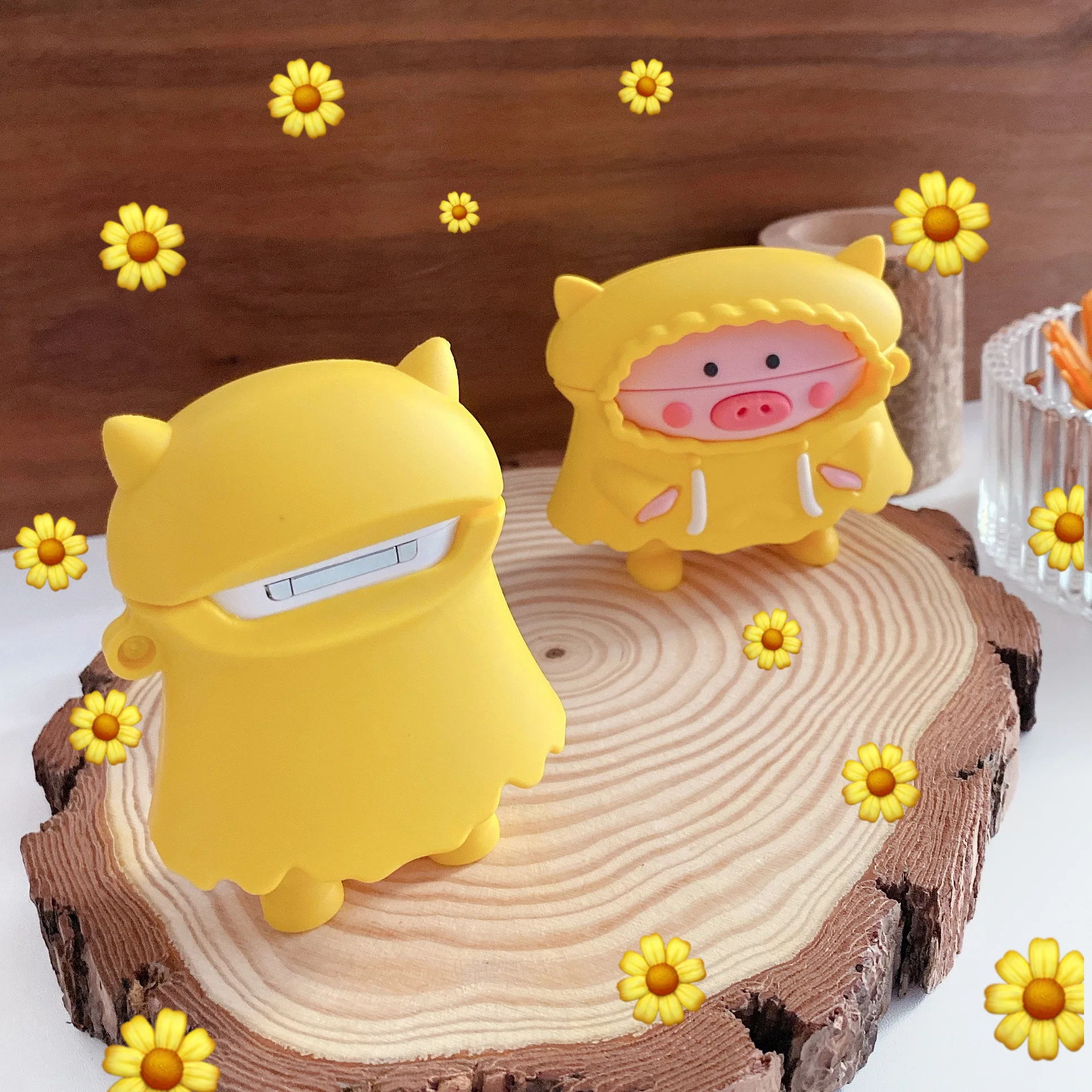 Милый мультяшный 3D-чехол для Airpods Pro дождевик свинка наушники чехол Apple 1 2 3