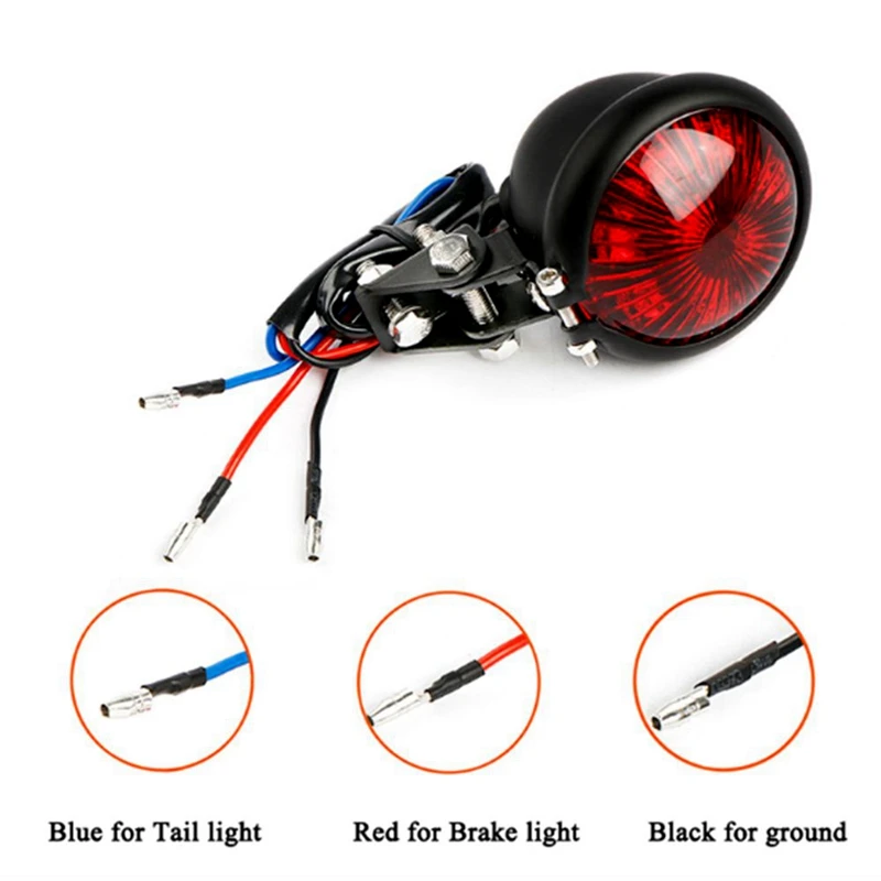 Красный 12V Led черный Регулируемый Cafe Racer Стиль задние фонари светильник мотоциклы