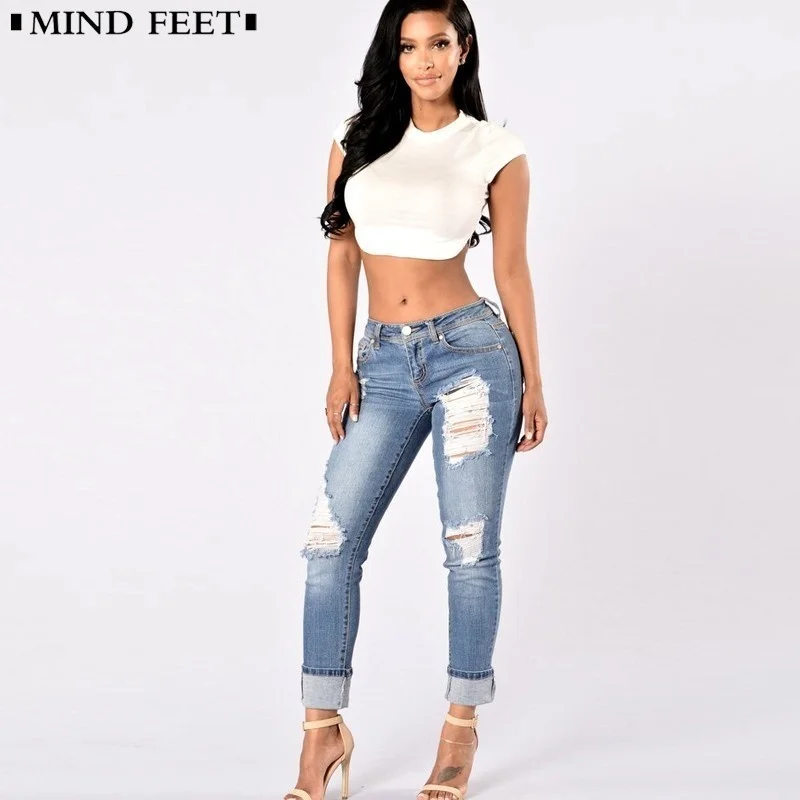 Женские винтажные джинсы MIND FEET повседневные длинные синие брюки карандаш разных