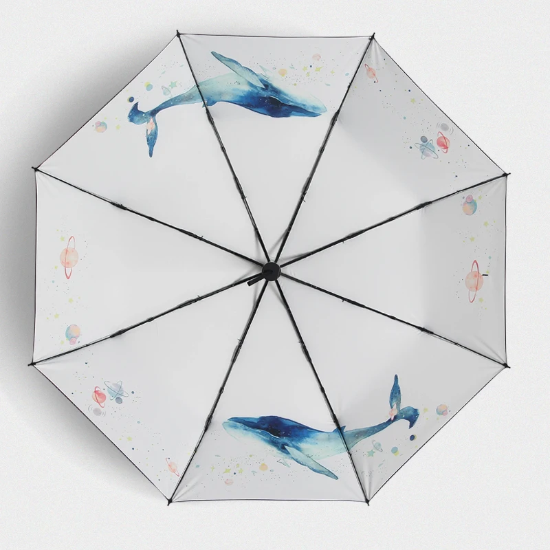 Созвездие Рыбы шаблон Зонт от дождя Для женщин 3 складной автоматический УФ
