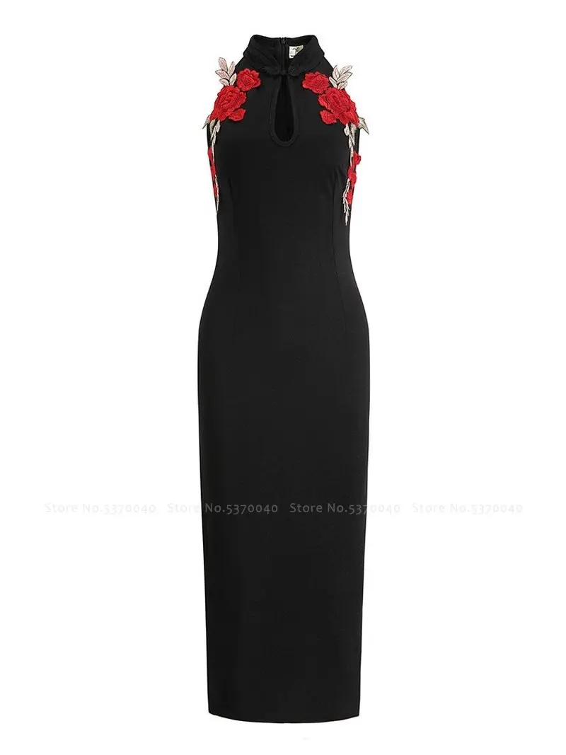 

Vrouwen Retro Cheongsam Traditionele Chinese Stijl Qipao Elelgant Slim Nachtclub Bodycon Lace Mini Jurk Fashion Oosterse Vestido