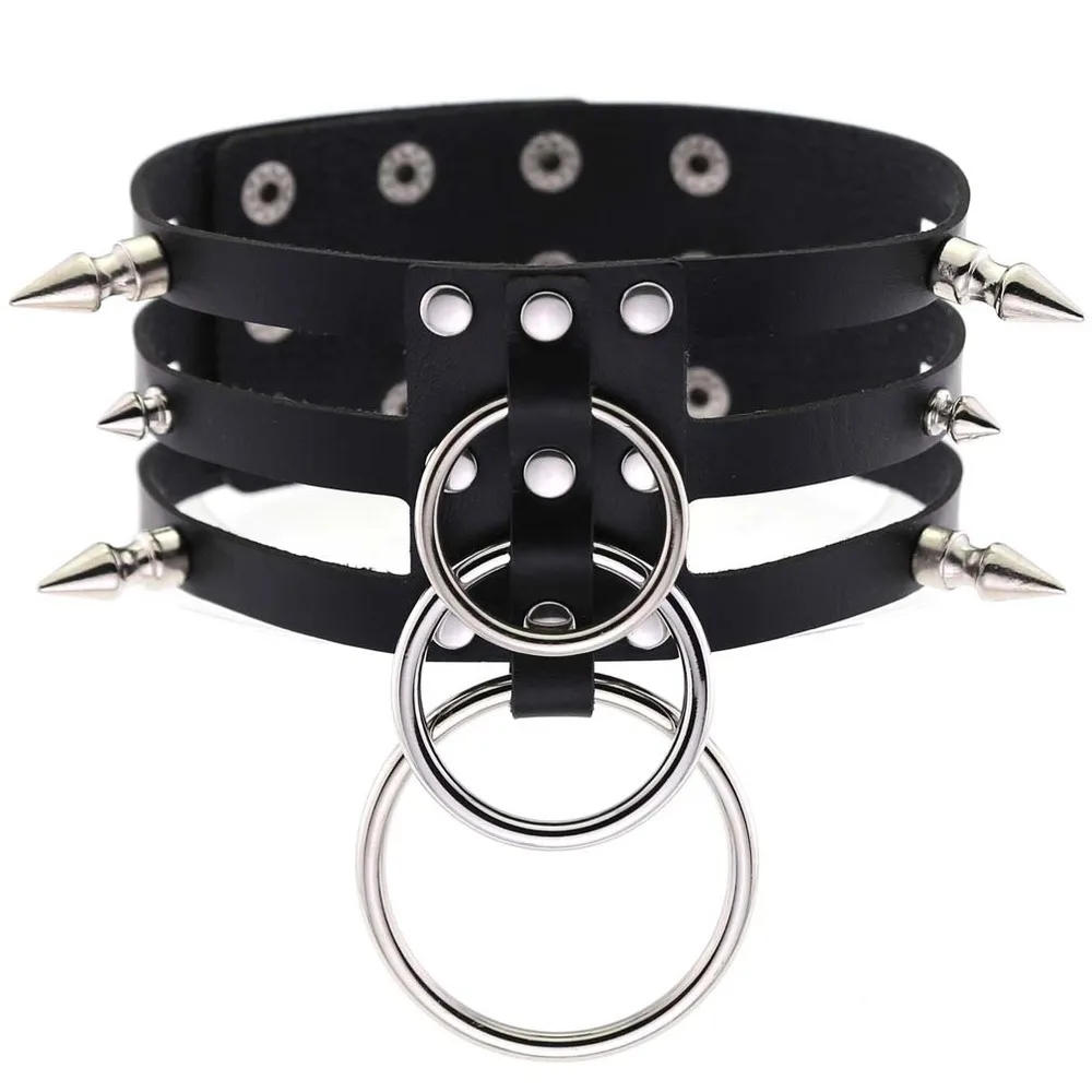 

ZIMNO Charm Choker Necklaces for Women Nightclub Goth Egirl Neck Jewelery Vintage Wild 16 Color Wide Leather Collar Wholesale
