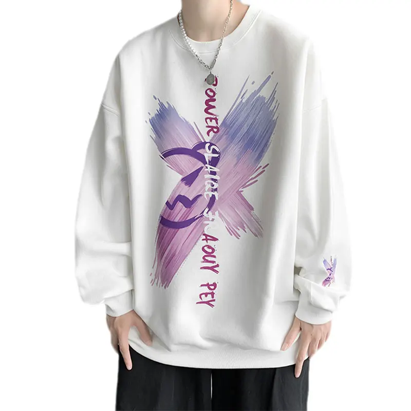 

2021 New O-neck Sweater Men's Spring and Autumn Couple Hedging Casual Jacket Loose Trend High Street Long-sleeved Top Clothes