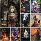 5d алмазная живопись, Хэллоуин, ведьма, заклинание, мозаика, вышивка крестиком, искусство с кошкой и тыквой, полное обучение, Декор для дома