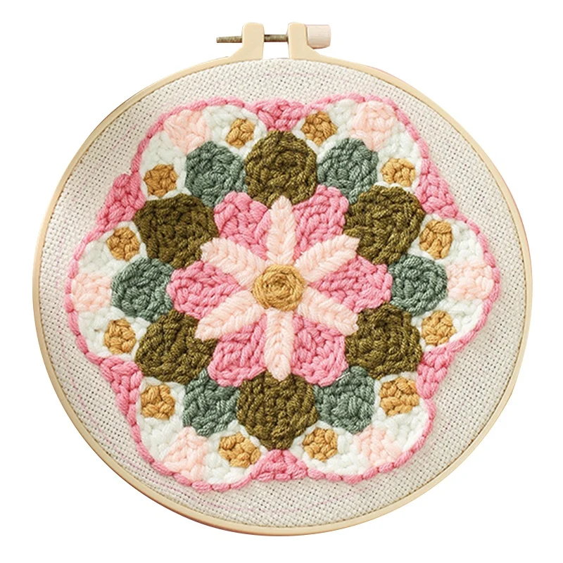 

Poke Embroidery for DIY Flower Embroidery Supplies Needlework Sewing Punch Needle Wool Handmade Decor Gift