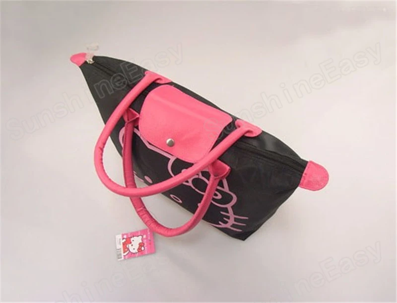 Новая Модная Портативная дамская сумка HELLO KITTY, Большая вместительная Холщовая Сумка на плечо с милым рисунком, клатч, HK-213