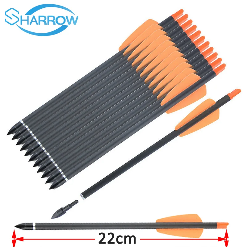 

8pcs Spine 350 Crossbow Arrow 7.5/15inch Pure Carbon Arrow 100grain Removable Arrowhead for Archery Shooting Hunting Accessories